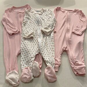 Cloud Island Pink and White Footed Pajamas Set